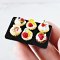 Miniature Assorted Fruit Cupcake on Black Tray