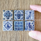 Handcrafted Blue Delft Miniature Ceramic Tiles for Dollhouse Decor