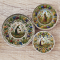 Handcrafted Miniature Folk Art Ceramic Plate Set