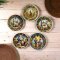 Miniature Ceramic Plates with Folk Art and Harvest Designs 35 cm