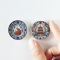 Chinoiserie Ceramic Plates with Pagoda and Peacock Designs 4.5 cm.