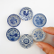 Handcrafted Miniature Blue and White Delftware Ceramic Plates Set