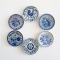 Handcrafted Miniature Blue and White Delftware Ceramic Plates Set