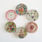 Handcrafted Miniature Colorful Chinoiserie and Floral Ceramic Plates Set