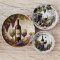 Handcrafted Miniature Vineyard-Themed Ceramic Plate Set