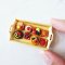 Miniature Assorted Fruit Pastries on Wooden Tray for Dollhouses