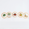 Set of 5 Miniature White Plates with Vegetable Designs 30mm