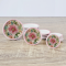 Set of 3 Miniature Pink Floral Plates Inspired by William Morris