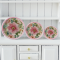 Set of 3 Miniature Pink Floral Plates Inspired by William Morris