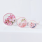 Handcrafted Miniature Plates with Pink Floral Designs