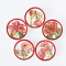 Handcrafted Miniature Plates with Red Floral Designs