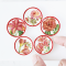 Handcrafted Miniature Plates with Red Floral Designs