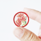 Handcrafted Miniature Plates with Red Floral Designs