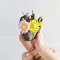 Handcrafted Miniature Flower Basket with Mixed Blossoms