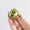 Handcrafted Miniature Flower Basket with Pink Roses