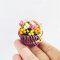 Handcrafted Miniature Flower Basket with Multicolor Tulips