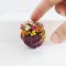 Handcrafted Miniature Flower Basket with Multicolor Tulips