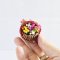 Handcrafted Miniature Flower Basket with Multicolor Tulips