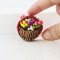 Handcrafted Miniature Flower Basket with Multicolor Tulips