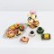 Handcrafted Miniature High Tea Set with Pastries and Macarons