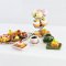 Handcrafted Miniature High Tea Set with Pastries and Macarons