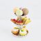 Handcrafted Miniature Three-Tier High Tea Set with Sweets and Sandwiches