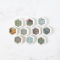 Miniature Mediterranean Hexagonal Ceramic Tile Plates Set 10 Pcs