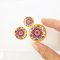 Handcrafted Miniature Ceramic Plates with Floral Patterns – Set of 3