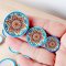 Miniature Ceramic Plates with Blue Floral Design – Set of 3