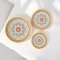 Miniature Ceramic Plates Set with Orange and Green Floral Pattern