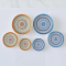 Miniature Ceramic Plates Set with Orange and Blue Floral Pattern