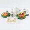 Miniature 1:12 scale breakfast set with coffee, pastries, and chocolates. Perfect for dollhouse kitchen and dining decor.