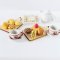 Miniature tea and pastry set with chocolates for 1:12 scale dollhouse decor. Perfect for tea parties and kitchen scenes.