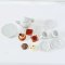 Miniature White Ceramic Tea Set with Pastries and Cookies