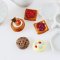 Miniature White Ceramic Tea Set with Pastries and Cookies