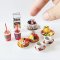 Miniature Dessert Set with Cake, Pastries, and Drinks