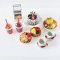 Miniature Dessert Set with Cake, Pastries, and Drinks