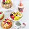 Miniature Dessert Set with Cake, Pastries, and Drinks