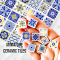 Blue and Yellow Ceramic Tiles 15mm Set 16 Pcs