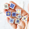 Blue and Yellow Ceramic Tiles 15mm Set 16 Pcs