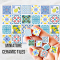 Ceramic Tile Set with Lemon and Floral Patterns – 16 Pieces