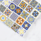 Ceramic Tile Set with Orange and Blue Floral Patterns – 22 Pieces