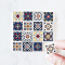 Miniature Ceramic Tile Set with Red and Blue Patterns – 16 Pieces