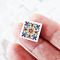 Miniature Ceramic Tile Set with Red and Blue Patterns – 16 Pieces