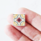 Miniature Ceramic Tile Set with Red and Blue Patterns – 16 Pieces