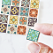 Ceramic Tile Set with Aqua and Orange Patterns – 16 Pieces