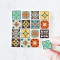 Ceramic Tile Set with Aqua and Orange Patterns – 16 Pieces