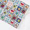 Ceramic Tile Set with Heart and Floral Patterns – 16 Pieces