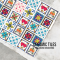 Ceramic Tile Set with Heart and Floral Patterns – 16 Pieces