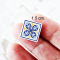 Miniature Ceramic Tile Set – Blue and Yellow Patterns, 20 Pieces